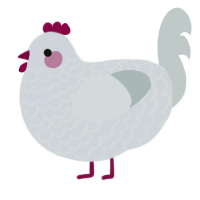 A mist and silver chicken with a lace pattern
