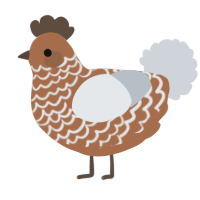 A brown and mist chicken with a lace pattern
