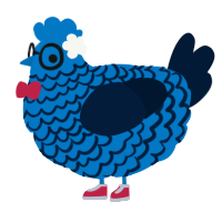 A sapphire and tumblr chicken with a lace pattern