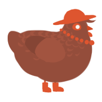 A russet chicken with a half-lace pattern