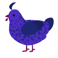 (unnamed), a indigo and navy chicken with a speckle pattern