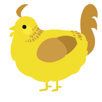 A yellow and gold chicken with a neck-band pattern