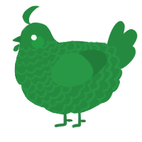 A viridian chicken with a lace pattern