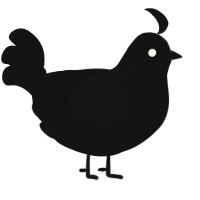 A black chicken with a neck-speckle pattern