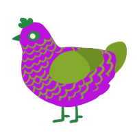 (unnamed), a amethyst and chartreuse chicken with a lace pattern