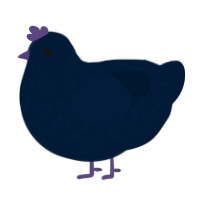 A tumblr chicken with a speckle pattern