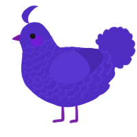 A indigo chicken with a lace pattern