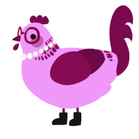 A lavender and wine chicken with a neck-band pattern
