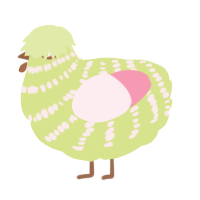 A lemon and rose chicken with a bar pattern