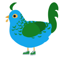 A sky and leaf chicken with a half-lace pattern
