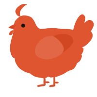 A vermilion chicken