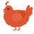 A vermilion chicken