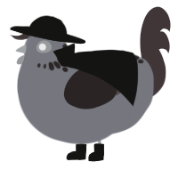 A ash and silver chicken with a neck-speckle pattern