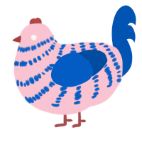 Its a Uhhhh, a rose and ultramarine chicken with a bar pattern