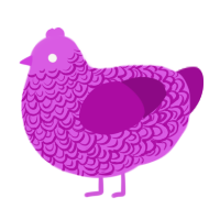 A orchid and plum chicken with a double-lace pattern