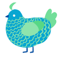 A cerulean and spring chicken with a lace pattern