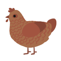 A brown and russet chicken with a lace pattern