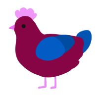 (unnamed), a maroon and ultramarine chicken