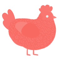 A teal chicken with a double-lace pattern