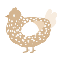 A beige and cream chicken with a speckle pattern