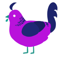 A amethyst and navy chicken with a neck-band pattern