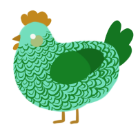 A mint and leaf chicken with a double-lace pattern