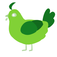 A grass and leaf chicken