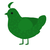 A leaf chicken with a speckle pattern