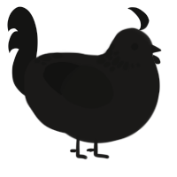 A sable and black chicken with a neck-speckle pattern