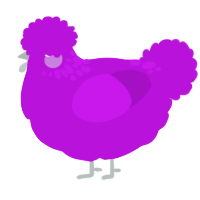 A amethyst chicken with a neck-speckle pattern