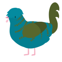 A sea and olive chicken with a half-bar pattern