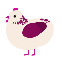 A cream and wine chicken with a neck-speckle pattern