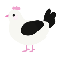 A white and black chicken