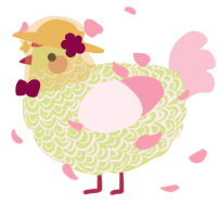 A lemon and rose chicken with a double-lace pattern