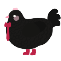 A sable and black chicken with a lace pattern
