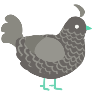 A grey and ash chicken with a lace pattern