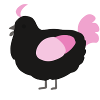 A sable and pink chicken