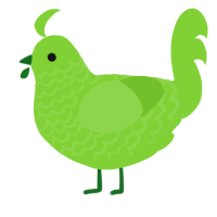 A grass chicken with a lace pattern