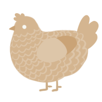 A beige chicken with a lace pattern