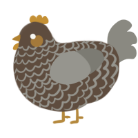A bark and ash chicken with a lace pattern