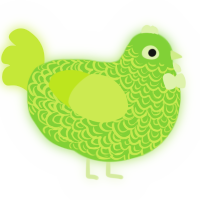 A grass and lime chicken with a double-lace pattern