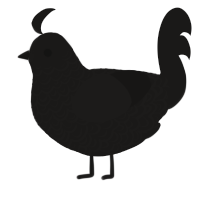 A sable chicken with a double-lace pattern
