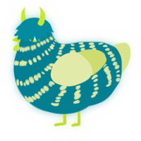 A sea and lemon chicken with a bar pattern
