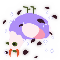 A lilac and rose chicken with a head pattern