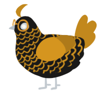 A sable and ochre chicken with a lace pattern