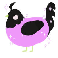 A lavender and sable chicken with a head pattern