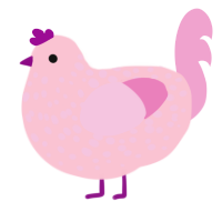 Pank, a rose and pink chicken with a speckle pattern