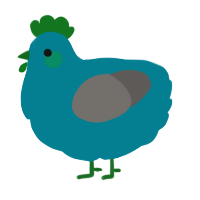 A sea and grey chicken