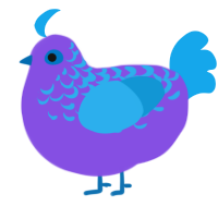 Blue poppy, a blurple and sky chicken with a half-lace pattern