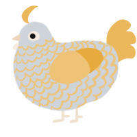 A mist and honey chicken with a lace pattern